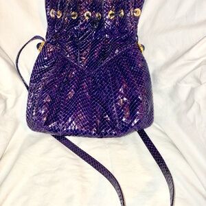 Judith Leiber Vintage Elegant Purple Snakeskin Women's Bag